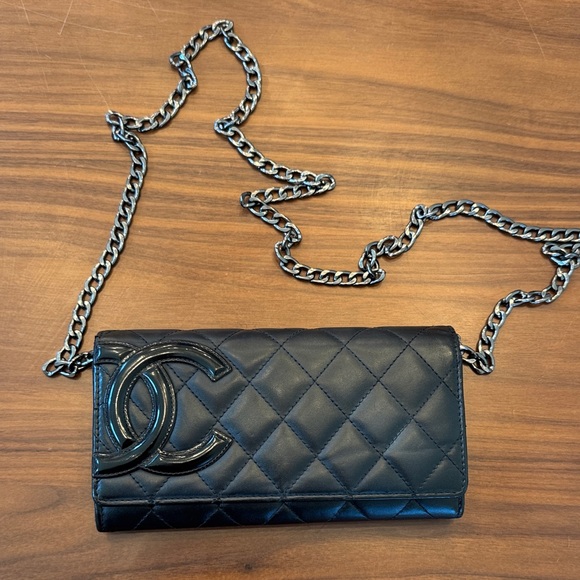 CHANEL Handbags - Chanel Cambon Quilted Wallet on Chain – Black/Pink